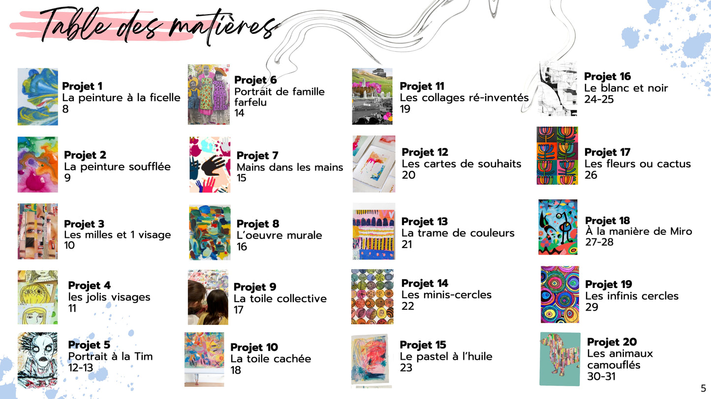 NOUVEAUTÉ: Ebook digital- 60 projets artistiques à explorer en famille