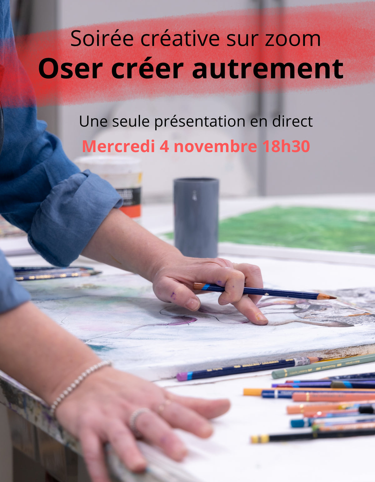 Soirée créative sur zoom: Oser créer autrement: mercredi 4 novembre 2026