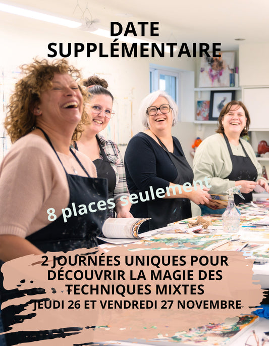DATE SUPPLÉMENTAIRE : Atelier de 2 jours: Jeudi 26 et vendredi 27 novembre 2026