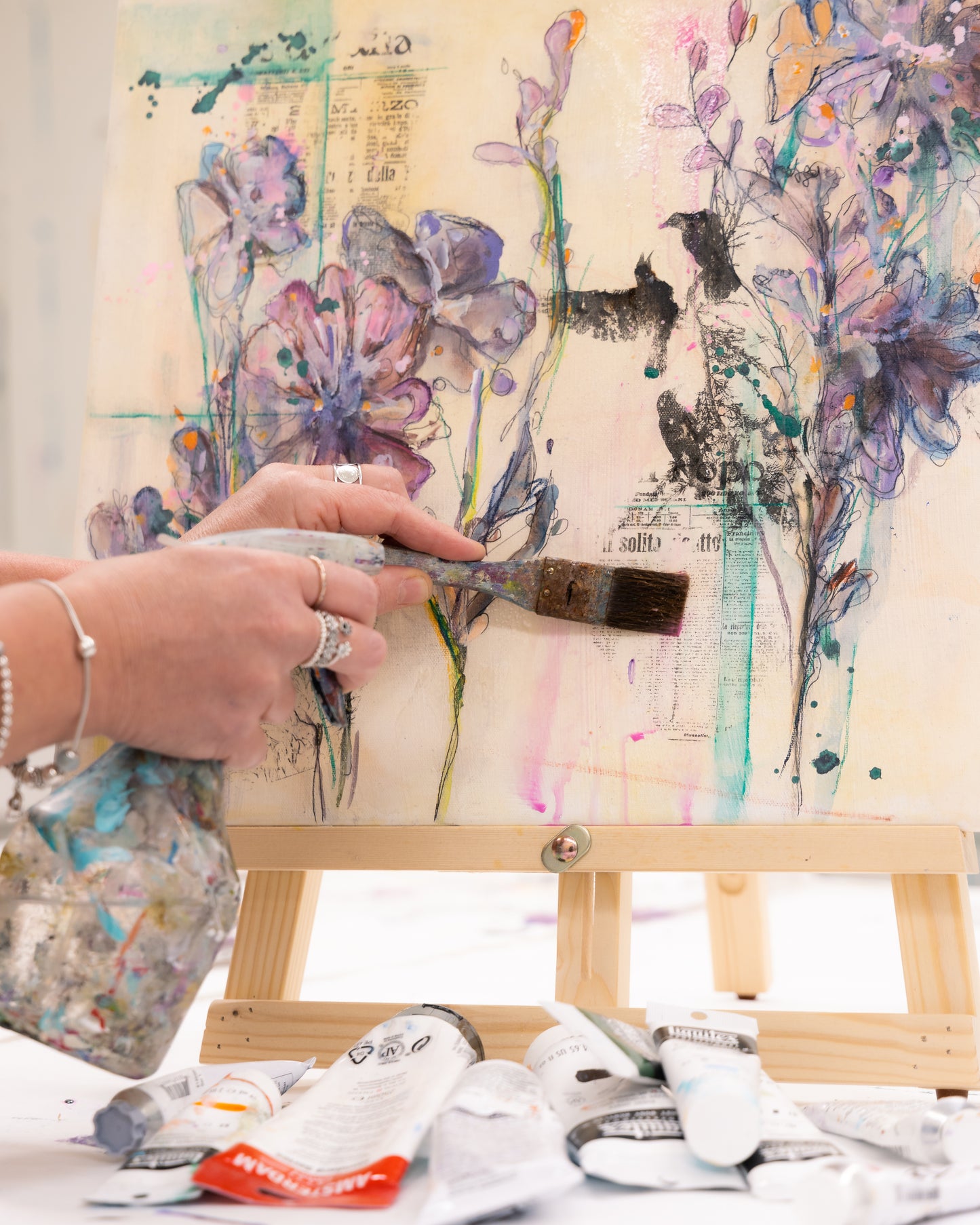 Les effets de lavis en peinture acrylique et en technique mixte